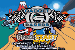 Gadget Racers title screen for GameBoy Advance